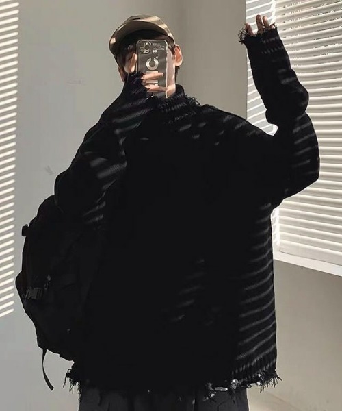 link lot(リンクロット)の「デストロイ加工 ルーズシルエット タートルネックニット(ニット/セーター・メンズ・ホワイト・M)」の8枚目の写真