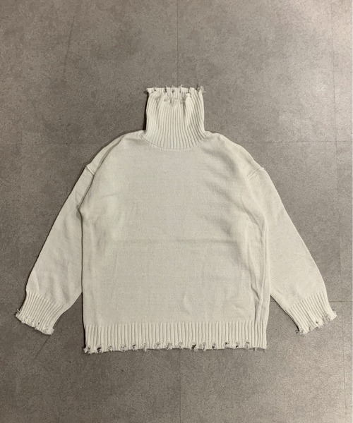 link lot(リンクロット)の「デストロイ加工 ルーズシルエット タートルネックニット(ニット/セーター・メンズ・ホワイト・M)」の21枚目の写真