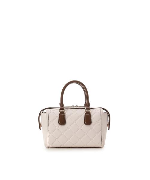 & chouette（アンドシュエット）の「型押しモノグラム　ミニボストンバッグ（ショルダーバッグ・レディース・ワインレッド/ブラック/オフホワイト・FREE）」の5枚目の写真