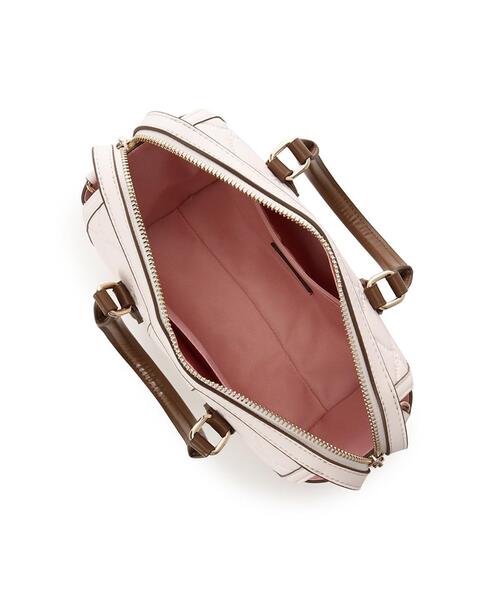 & chouette（アンドシュエット）の「型押しモノグラム　ミニボストンバッグ（ショルダーバッグ・レディース・ワインレッド/ブラック/オフホワイト・FREE）」の6枚目の写真