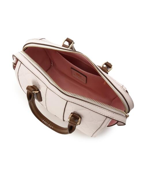 & chouette（アンドシュエット）の「型押しモノグラム　ミニボストンバッグ（ショルダーバッグ・レディース・ワインレッド/ブラック/オフホワイト・FREE）」の7枚目の写真