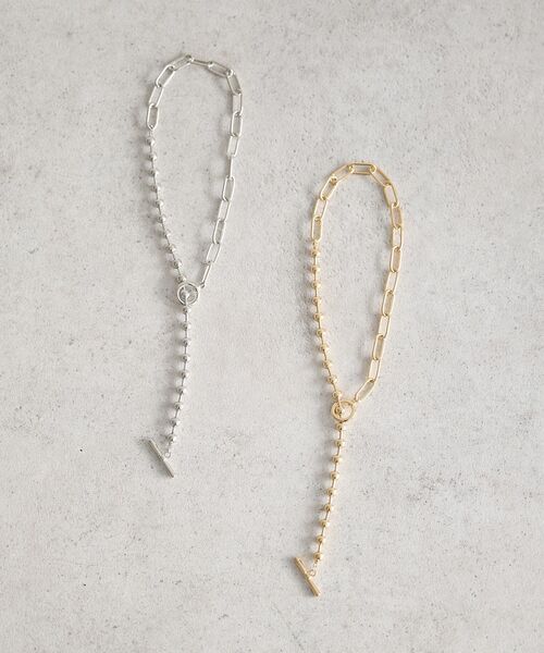 earth music&ecology（アースミュージックアンドエコロジー）の「マンテルチェーンMIXネックレス（ネックレス・レディース・ゴールド/シルバー・FREE）」の3枚目の写真