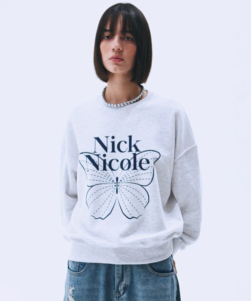 NICK&NICOLE(ニックアンドニコール)の「BUTTERFLY SIGNATURE SWEATSHIRT_MELANGE NAVY(スウェット・レディース・その他・FREE)」の2枚目の写真
