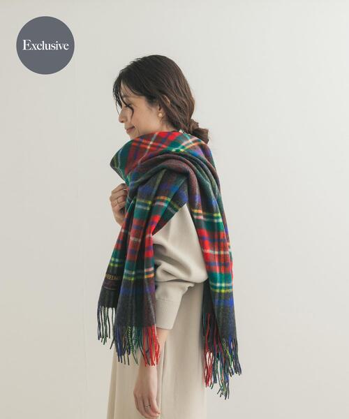 TWEED MILL(ツイードミル)の「『一部別注カラー』TWEED MILL Lambswool Stole(マフラー・レディース・ダークブラウン/グリーン系その他/ブルー系その他/グレー系その他/ブラウン系その他/イエロー系その他・FREE)」の2枚目の写真
