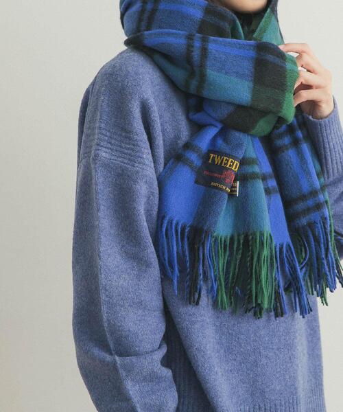 TWEED MILL(ツイードミル)の「『一部別注カラー』TWEED MILL Lambswool Stole(マフラー・レディース・ダークブラウン/グリーン系その他/ブルー系その他/グレー系その他/ブラウン系その他/イエロー系その他・FREE)」の5枚目の写真