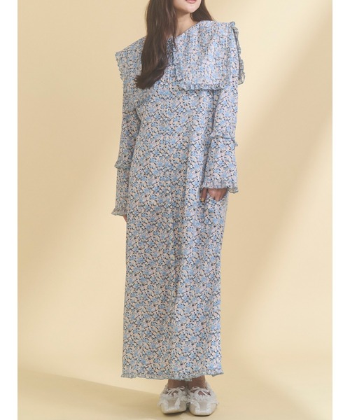 merry jenny（メリージェニー）の「BIGフラワーワンピース（ワンピース・レディース・ブルー/ラベンダー/ピンク・FREE）」の2枚目の写真