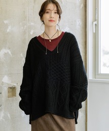 studio CLIP | 【WEB限定】3ゲージケーブルニットルーズプルオーバー(ニット/セーター)