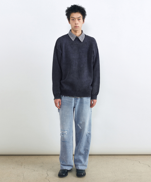INSILENCE(インサイロンス)の「ディストロイドペインテッドデニムパンツBLUE(デニムパンツ・レディース・その他・SMALL/MEDIUM/LARGE)」の1枚目の写真