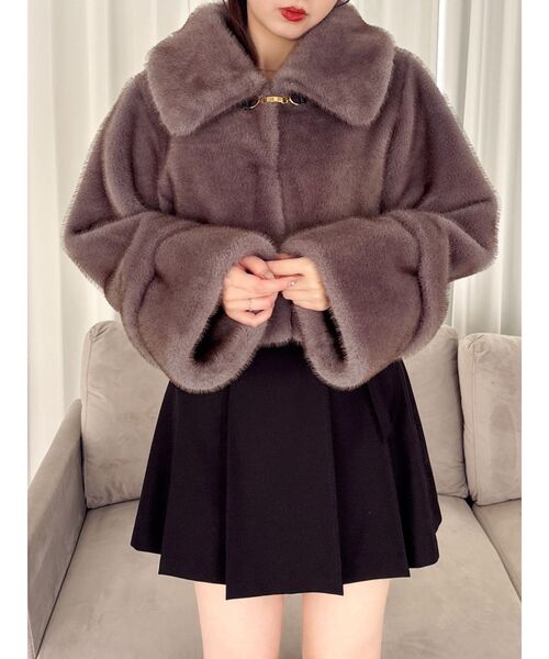 ビットショートミンクライクファーコート（その他アウター）｜dazzlin