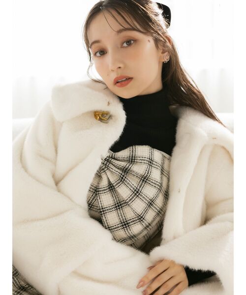 ビットショートミンクライクファーコート（その他アウター）｜dazzlin