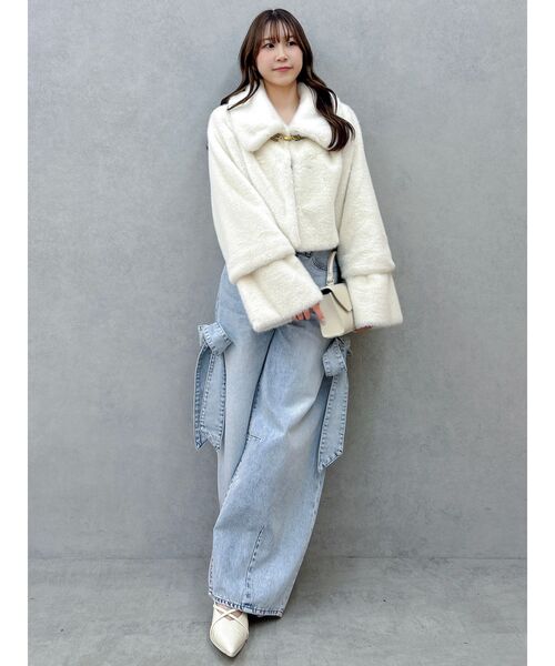 ビットショートミンクライクファーコート（その他アウター）｜dazzlin