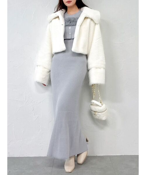 ビットショートミンクライクファーコート（その他アウター）｜dazzlin