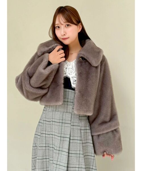 セール】ビットショートミンクライクファーコート（その他アウター