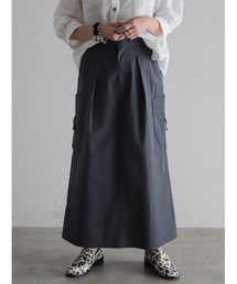 FIL DE FER（フィルデフェール）の「コットンナイロンギャバ　カーゴスカート（スカート）」