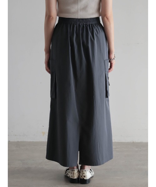 FIL DE FER（フィルデフェール）の「コットンナイロンギャバ　カーゴスカート（スカート・レディース・カーキ/グレー・FREE）」の19枚目の写真