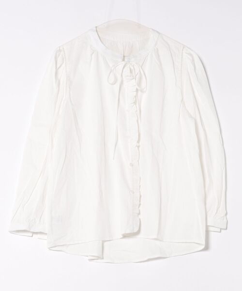 Lace Ladies(レースレディース)の「バンドカラー フリル リボン 長袖 ブラウス(シャツ/ブラウス・レディース・ブラック/ホワイト・FREE)」の5枚目の写真