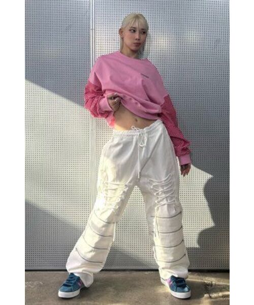 LUVISTRUE（ラヴイズトゥルー）の「NM SHINING STRIPE MTM(PINK)（スウェット・レディース・その他・FREE）」の6枚目の写真