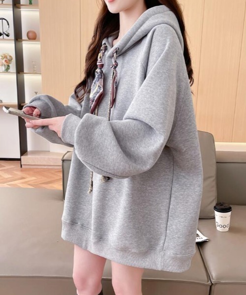 belper グレー フード付き パーカー EPNK】Cropped spray zip hoodie / クロップドスプレージップフーディ