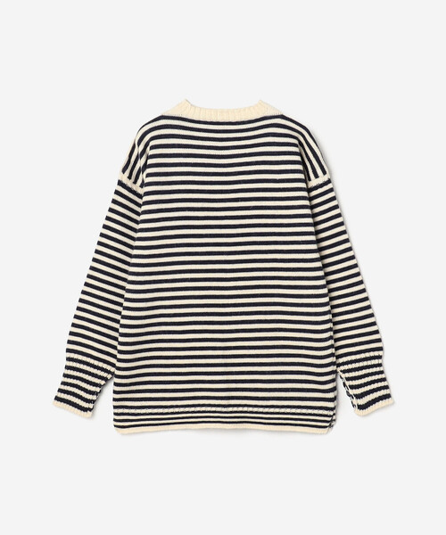 Le Tricoteur（ルトリコチュール）の「Le Tricoteur | トラディショナル ウールガンジーセーター UNISEX（ニット/セーター・レディース・Nat/ブルー系その他5/オートミール/ネイビー・38/42/36/40/44）」の4枚目の写真