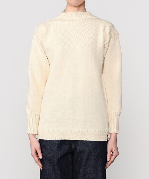 Le Tricoteur（ルトリコチュール）の「Le Tricoteur | トラディショナル ウールガンジーセーター UNISEX（ニット/セーター・レディース・Nat/ブルー系その他5/オートミール/ネイビー・38/42/36/40/44）」の7枚目の写真