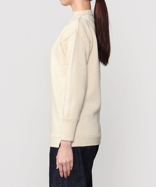 Le Tricoteur（ルトリコチュール）の「Le Tricoteur | トラディショナル ウールガンジーセーター UNISEX（ニット/セーター・レディース・Nat/ブルー系その他5/オートミール/ネイビー・38/42/36/40/44）」の8枚目の写真