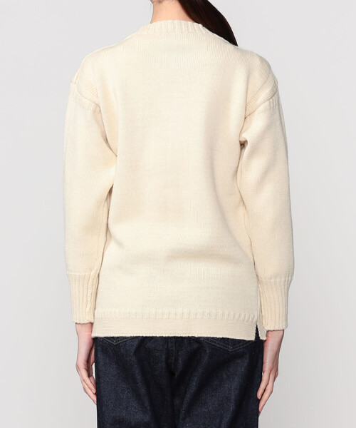 Le Tricoteur（ルトリコチュール）の「Le Tricoteur | トラディショナル ウールガンジーセーター UNISEX（ニット/セーター・レディース・Nat/ブルー系その他5/オートミール/ネイビー・38/42/36/40/44）」の9枚目の写真