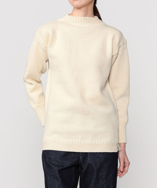 Le Tricoteur（ルトリコチュール）の「Le Tricoteur | トラディショナル ウールガンジーセーター UNISEX（ニット/セーター・レディース・Nat/ブルー系その他5/オートミール/ネイビー・38/42/36/40/44）」の6枚目の写真