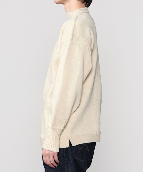 Le Tricoteur（ルトリコチュール）の「Le Tricoteur | トラディショナル ウールガンジーセーター UNISEX（ニット/セーター・レディース・Nat/ブルー系その他5/オートミール/ネイビー・38/42/36/40/44）」の12枚目の写真