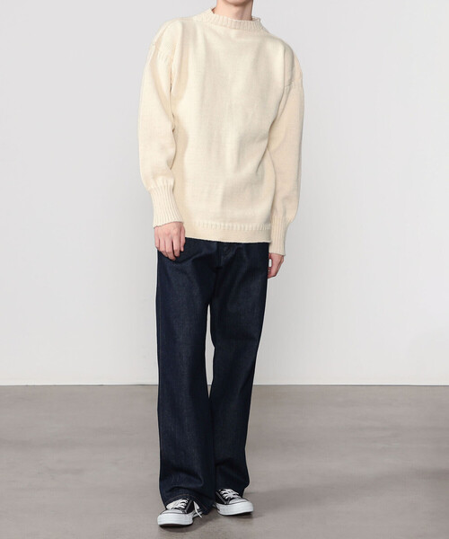 Le Tricoteur（ルトリコチュール）の「Le Tricoteur | トラディショナル ウールガンジーセーター UNISEX（ニット/セーター・レディース・Nat/ブルー系その他5/オートミール/ネイビー・38/42/36/40/44）」の10枚目の写真