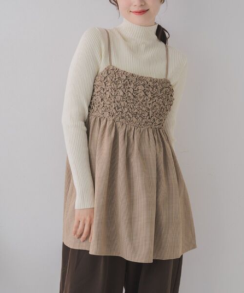 RETRO GIRL(レトロガール)の「アソートチェックビスチェ(シャツ/ブラウス・レディース・グリーン系その他2/ブラウン系その他2・FREE)」の1枚目の写真