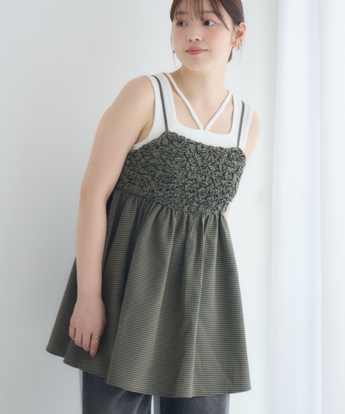 RETRO GIRL(レトロガール)の「アソートチェックビスチェ(シャツ/ブラウス・レディース・グリーン系その他2/ブラウン系その他2・FREE)」の2枚目の写真