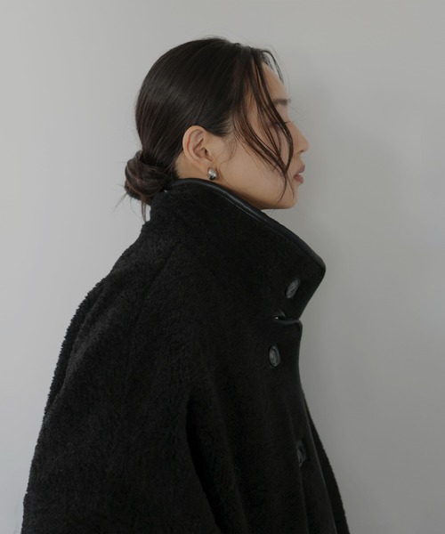 レザーパイピングボアジャケット（その他アウター）｜hellam（へラム