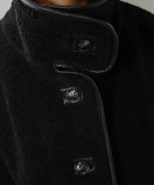 hellam（へラム）の「レザーパイピングボアジャケット（その他アウター・レディース・アイボリー/ブラック・FREE）」の9枚目の写真