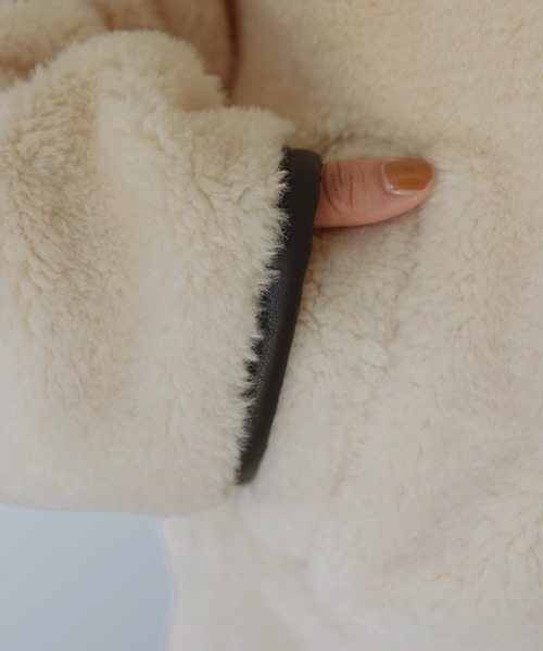 hellam（へラム）の「レザーパイピングボアジャケット（その他アウター・レディース・アイボリー/ブラック・FREE）」の20枚目の写真