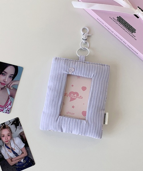 セール】推し活トレカホルダー/ハート刺繍カードホルダーキーホルダー