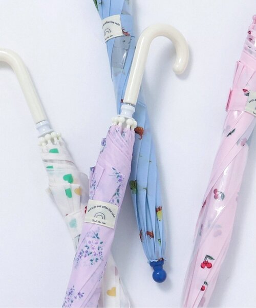 apres les cours（アプレレクール）の「花・ハート・さくらんぼ・恐竜柄傘（長傘・キッズ・ラベンダー/ピンク/アイボリー/サックスブルー・SMALL/MEDIUM）」の3枚目の写真