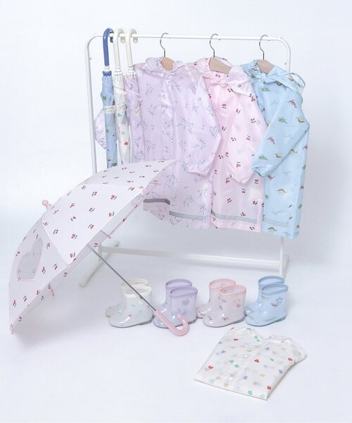 apres les cours（アプレレクール）の「花・ハート・さくらんぼ・恐竜柄傘（長傘・キッズ・ラベンダー/ピンク/アイボリー/サックスブルー・SMALL/MEDIUM）」の8枚目の写真