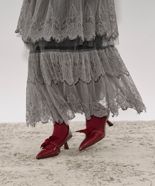 Ezick(エジック)の「lace tiered velour skirt レースベロアスカート(スカート・レディース・ブラック/チャコールグレー・FREE)」の18枚目の写真
