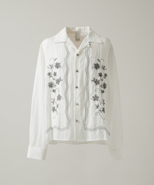 CASPER JOHN（キャスパージョン）の「Flower embroidery shirts/フラワーエンブロイダリーシャツ（シャツ/ブラウス・メンズ・ホワイト/ピンク/ブラック・X-SMALL/LARGE/MEDIUM/SMALL）」の9枚目の写真