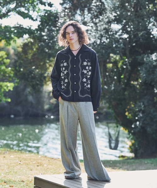 Flower embroidery shirts/フラワーエンブロイダリーシャツ（シャツ