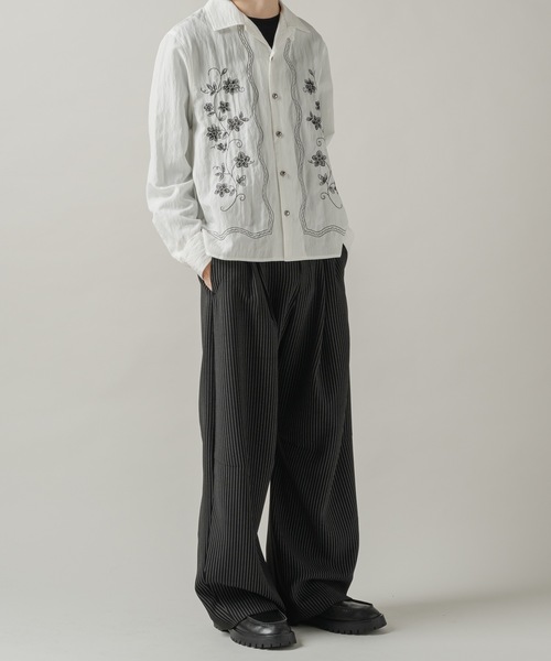 CASPER JOHN（キャスパージョン）の「Flower embroidery shirts/フラワーエンブロイダリーシャツ（シャツ/ブラウス・メンズ・ホワイト/ピンク/ブラック・X-SMALL/LARGE/MEDIUM/SMALL）」の13枚目の写真