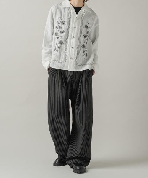 CASPER JOHN（キャスパージョン）の「Flower embroidery shirts/フラワーエンブロイダリーシャツ（シャツ/ブラウス・メンズ・ホワイト/ピンク/ブラック・X-SMALL/LARGE/MEDIUM/SMALL）」の14枚目の写真