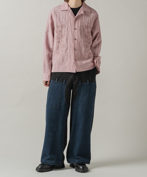 CASPER JOHN（キャスパージョン）の「Flower embroidery shirts/フラワーエンブロイダリーシャツ（シャツ/ブラウス・メンズ・ホワイト/ピンク/ブラック・X-SMALL/LARGE/MEDIUM/SMALL）」の7枚目の写真