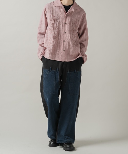 CASPER JOHN（キャスパージョン）の「Flower embroidery shirts/フラワーエンブロイダリーシャツ（シャツ/ブラウス・メンズ・ホワイト/ピンク/ブラック・X-SMALL/LARGE/MEDIUM/SMALL）」の8枚目の写真