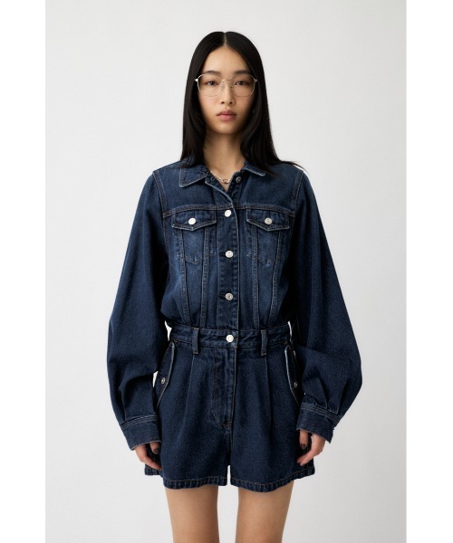 MOUSSY（マウジー）の「【26年SS新作】DENIM SHORT ジャンプスーツ（つなぎ/オールインワン・レディース・ブルー/ワンウォッシュ・1/2）」の7枚目の写真