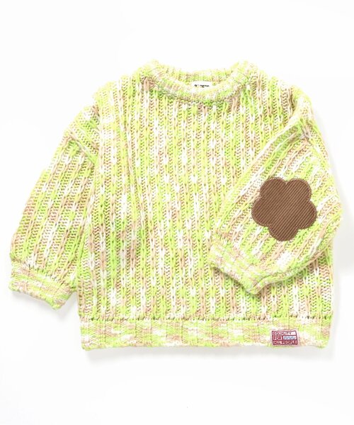 BREEZE(ブリーズ)の「ミックスカラー肘パッチ スペシャルニット_ジュニア対応(ニット/セーター・キッズ・ベージュ・90/100/120/140)」の2枚目の写真