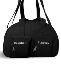 BLESSED BULLET（ブレスドブレッド）の「ハーフムーンショルダークロスバッグ-ラージキャンバスブラックグレー（ショルダーバッグ）」