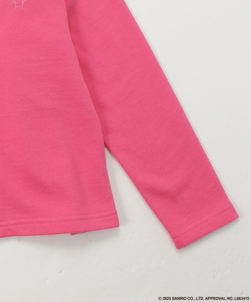 HAKKA KIDS（ハッカキッズ）の「【ハッカキッズ×サンリオキャラクターズ】［ジュニアサイズ］ワンポイント刺繍裏毛カーディガン（カーディガン/ボレロ・キッズ・チャコールグレー/ピンク/キナリ・140cm/150cm）」の6枚目の写真