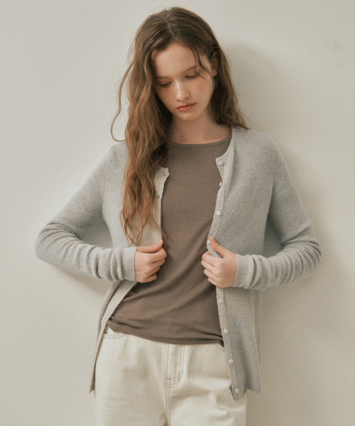 セール】シアーアルパカニットカーディガン_LIGHT GRAY(WC25-KN41