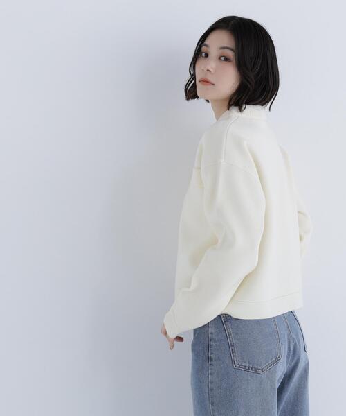 NATURAL BEAUTY BASIC（ナチュラルビューティーベーシック）の「◇ループカラーニットジャケット（カーディガン/ボレロ・レディース・オフホワイト/ブラック/ダークブルー・FREE）」の11枚目の写真